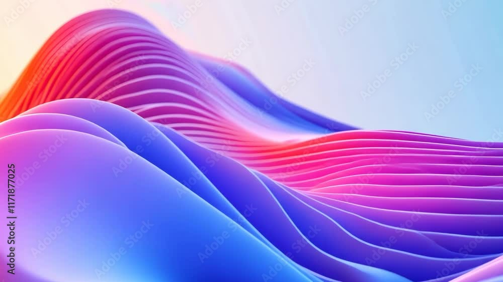 Aufkleber vibrant abstract waves create a stunning visual effect with flowing colors and smooth curves