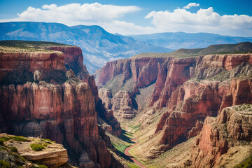 breathtaking juxtaposition of towering cliffs and majestic mountains reveals awe-inspiring...