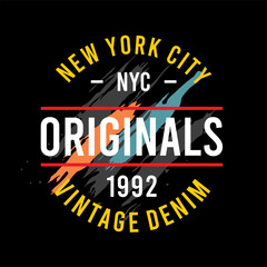 originals, new york city with vintage design, typography - vector illustration