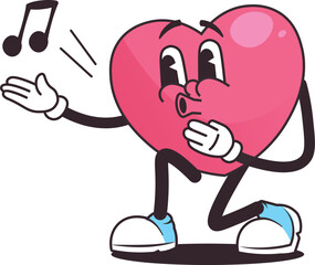 Valentine Day Heart Character Singing