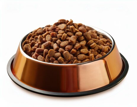 gamelle pour chien ou chat avec des croquettes en ia