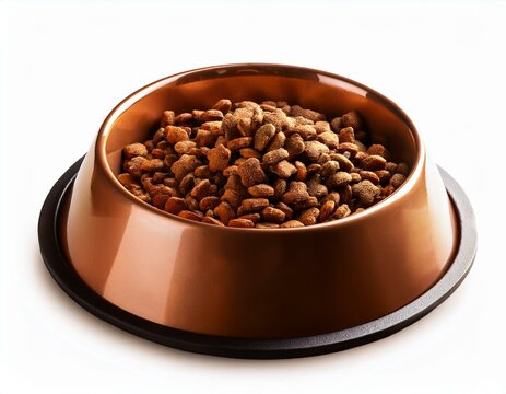 gamelle pour chien ou chat avec des croquettes en ia
