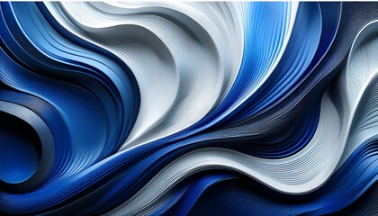 Abstract art in shades of blue and white. Swirling, layered design.