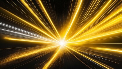 Dynamic golden light streaks radiate outwards, creating a vibrant, energetic burst.