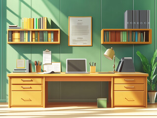 University Admin Office with Applications and Documentation