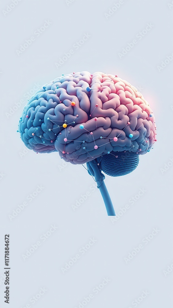 Poster digital neural network: conceptual visualization of brain connections