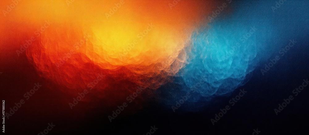 Poster abstract gradient blue orange texture background smooth diffused light design circular serenity