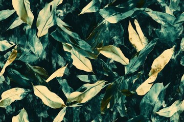 Dark nature tone background showcasing abstract green texture of Spathiphyllum cannifolium leaves