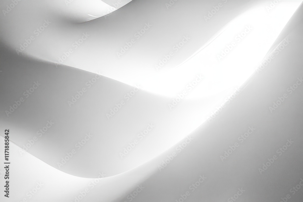 Aufkleber minimalist abstract composition with soft curves and gradients in black and white