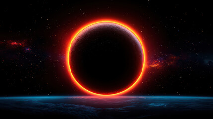 Fototapeta premium stunning cosmic scene of solar eclipse with vibrant colors