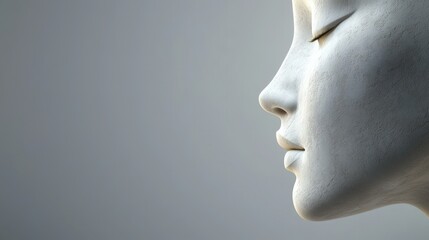 A close-up of a face showing drooping on one side with a neutral background.