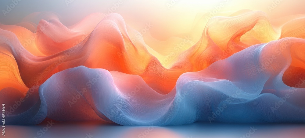 Poster abstract dreamy background with soft blue peach gradients and light reflections smooth transitions s