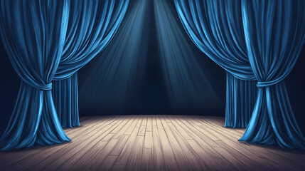 Fototapeta premium striking navy blue velvet curtains