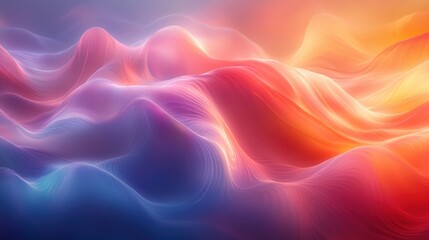 Obraz premium Fluid Abstract Waves Iridescent Gradient Background Design 3D Render Minimalist