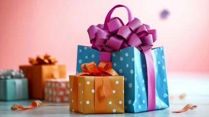 Shopping bag full of gifts