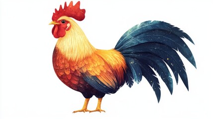 Fototapeta premium cartoon rooster on a white background