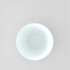 Empty white bowl on transparent png. Top view