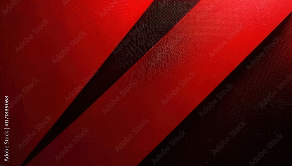 Poster dynamic abstract red and black geometric layers with textured gradient lighting for modern design, b