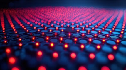 Fototapeta premium Glowing Red Digital Circuit Abstract Design - Conceptual Connectivity Network