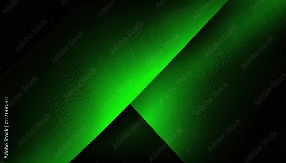 Poster abstract neon green geometric layers with shadow gradient effects. modern futuristic background for 