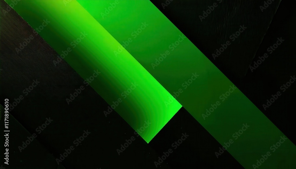 Aufkleber abstract neon green geometric layers with shadow gradient effects. modern futuristic background for 