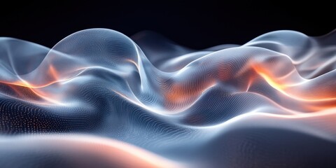 Fototapeta premium Futuristic Abstract Composition with Smooth Iridescent Curves and Soft Diffused Light