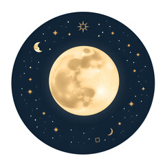 Mystical moon collection. Celestial clip art vector set