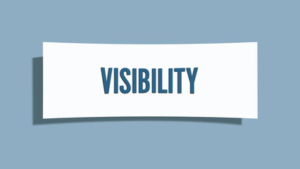 Visibility. A card isolated on blue background.