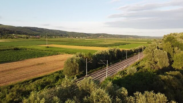 electrified railway in the countryside