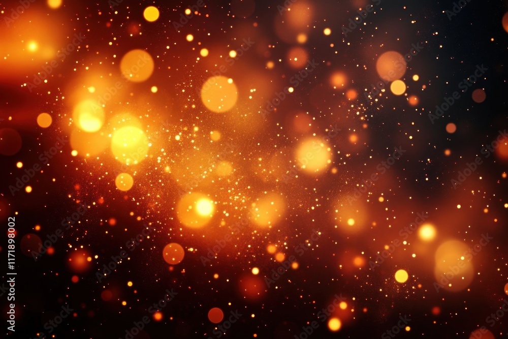 Poster gold orange bokeh abstract background impressionism depth warm inviting atmosphere