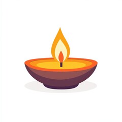 Illuminating Candle Flame in Bowl with Warm Orange Glow