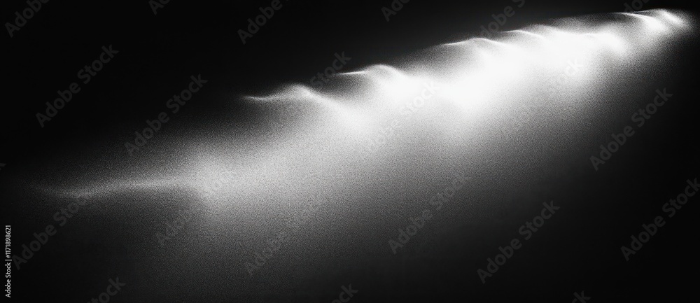 Aufkleber black white gray monochrome abstract gradient background with soft glowing light beams and smooth te