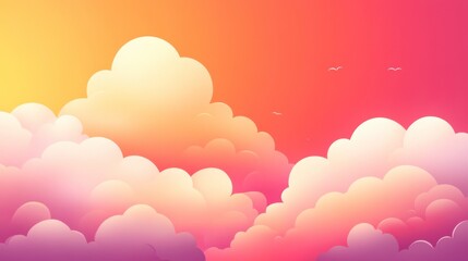 Pastel Pink Sunset Cloudscape - Dreamy Sky Background