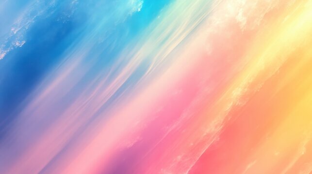 Pastel Rainbow Sky: Dreamy, Serene Cloud Swirl Background