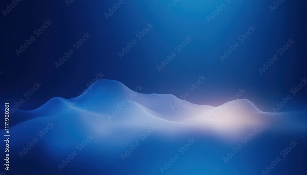 Aufkleber serene underwater scene with gradient blue background and abstract shapes in minimalistic contempora