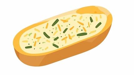 Savory Baked Dish with Creamy Topping and Herb Garnish