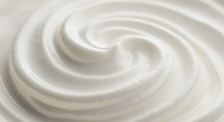 CloseUp of Luscious White Whipped Cream Swirl Texture for Background and Design Inspiration Perfect for Culinary, Bakery, and Dessert Themes