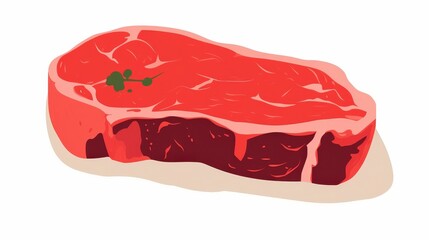 Fresh Raw Steak Isolated on White Background for Culinary Use