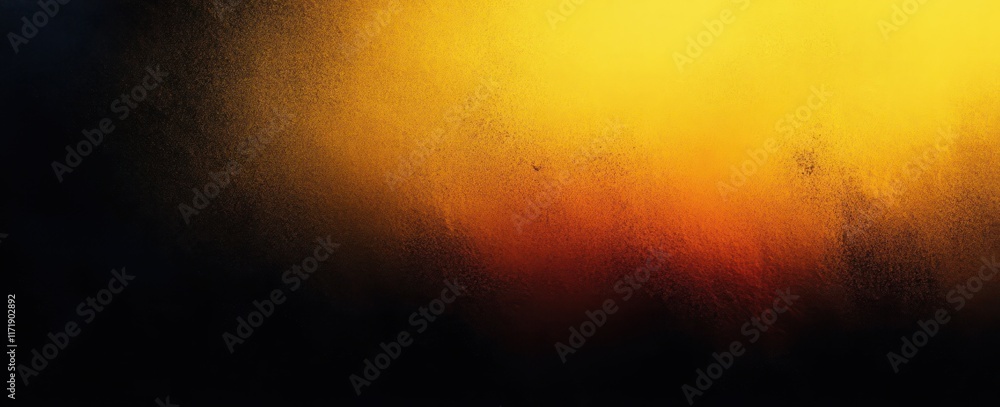 Aufkleber Black and Yellow Abstract Gradient Background with Glowing Noisy Texture for Minimalist Design