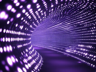 Abstract Purple Light Tunnel Digital Art Design