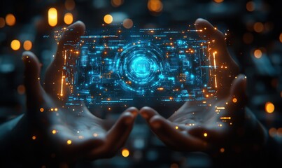 Supply Chain Management and Logistics Digital Interface Concept with Cyberpunk Style