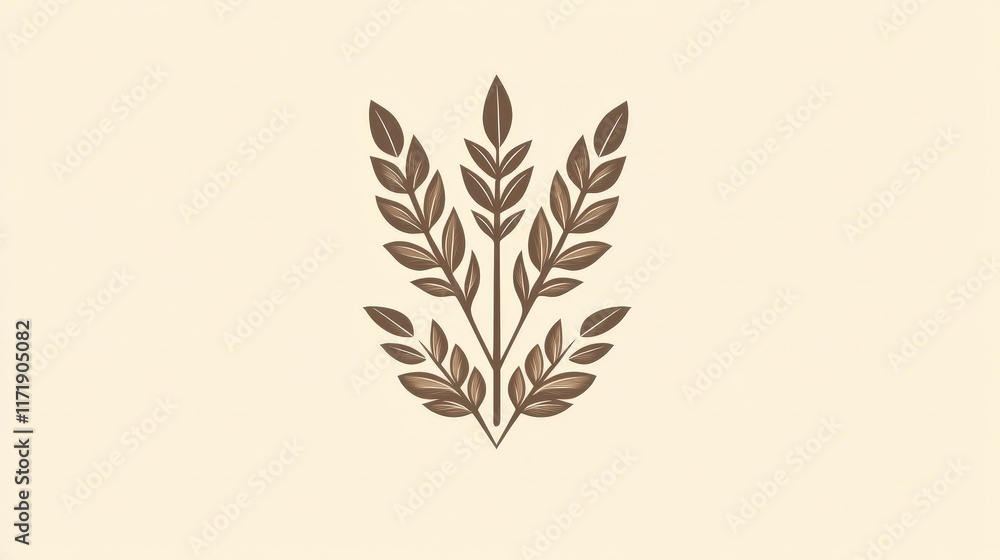 Poster elegant leaf design on soft background for creative projects