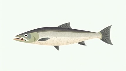 Detailed Illustration of a Realistic Fish on a Light Background