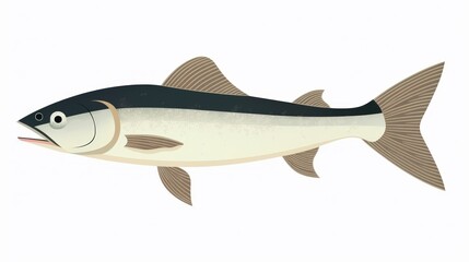 Obraz premium Illustration of a Freshwater Fish with Detailed Fin and Scale Texture