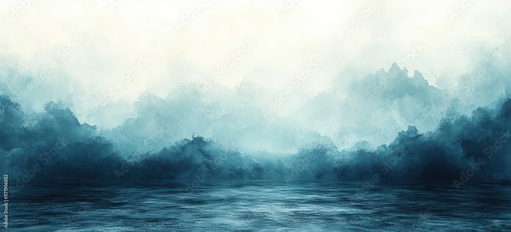 Poster Abstract Gradient Background in Light Blue and Gray Soft Textured Smooth Wallpaper Design
