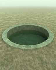 Tranquil hot spring in minimalistic 3D isolationWild WordstSprings Mindfulness Harmony Balance Focus