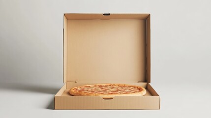 Blank pizza box mockup on white background