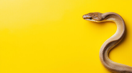 Fototapeta premium Snake isolated on a yellow background