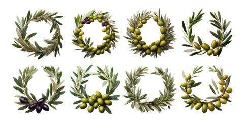 Detailed Collection of Olive Wreaths for Elegant Decoration