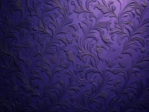 Fototapeta Victorian floral wallpaper pattern creating luxurious purple background